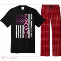 Breast Cancer Awareness American Flag Distressed Pajama Set thumb 0