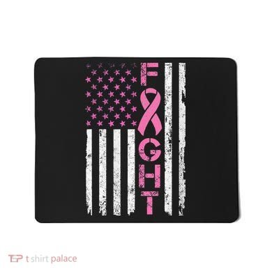 Breast Cancer Awareness American Flag Distressed Mousepad