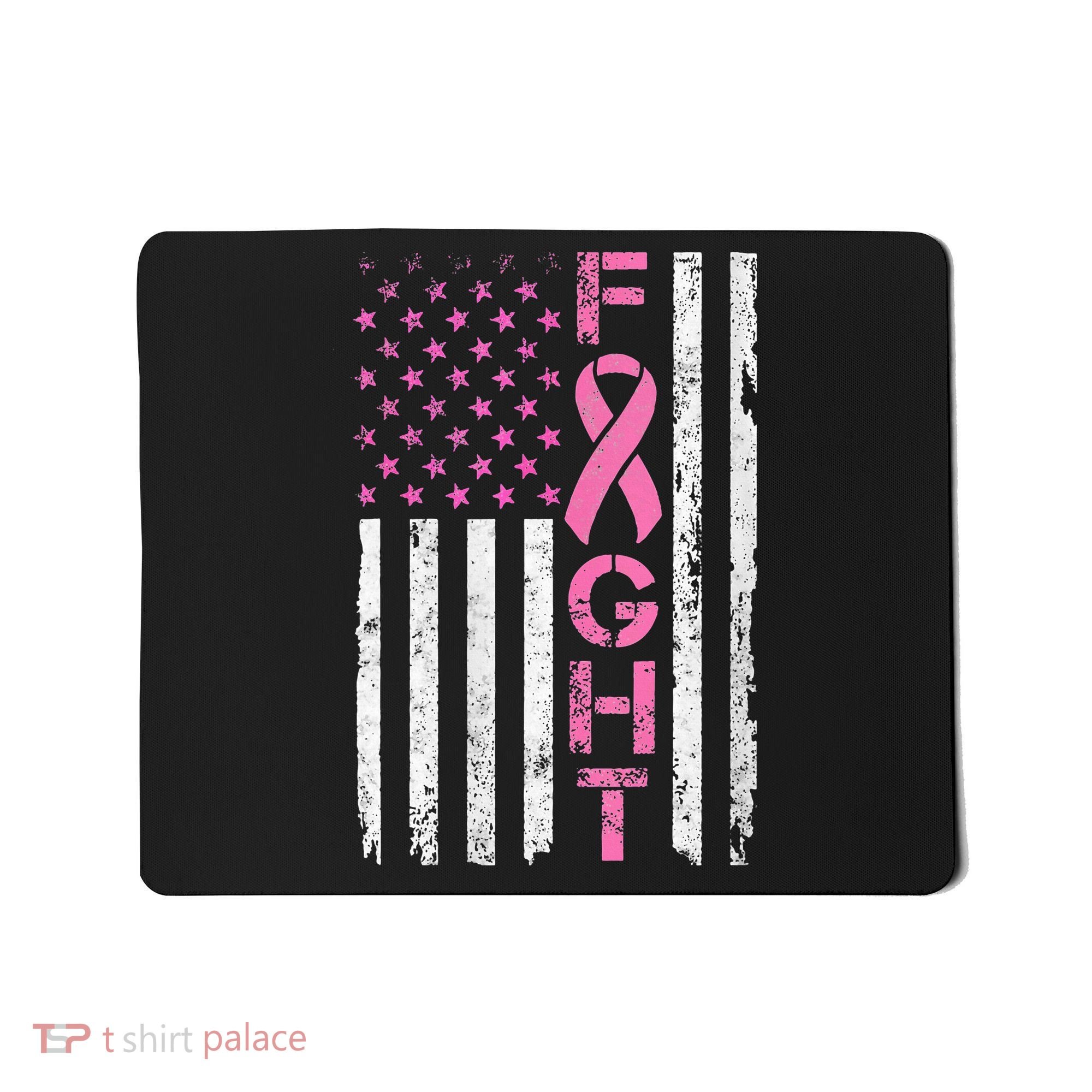 Breast Cancer Awareness American Flag Distressed Mousepad