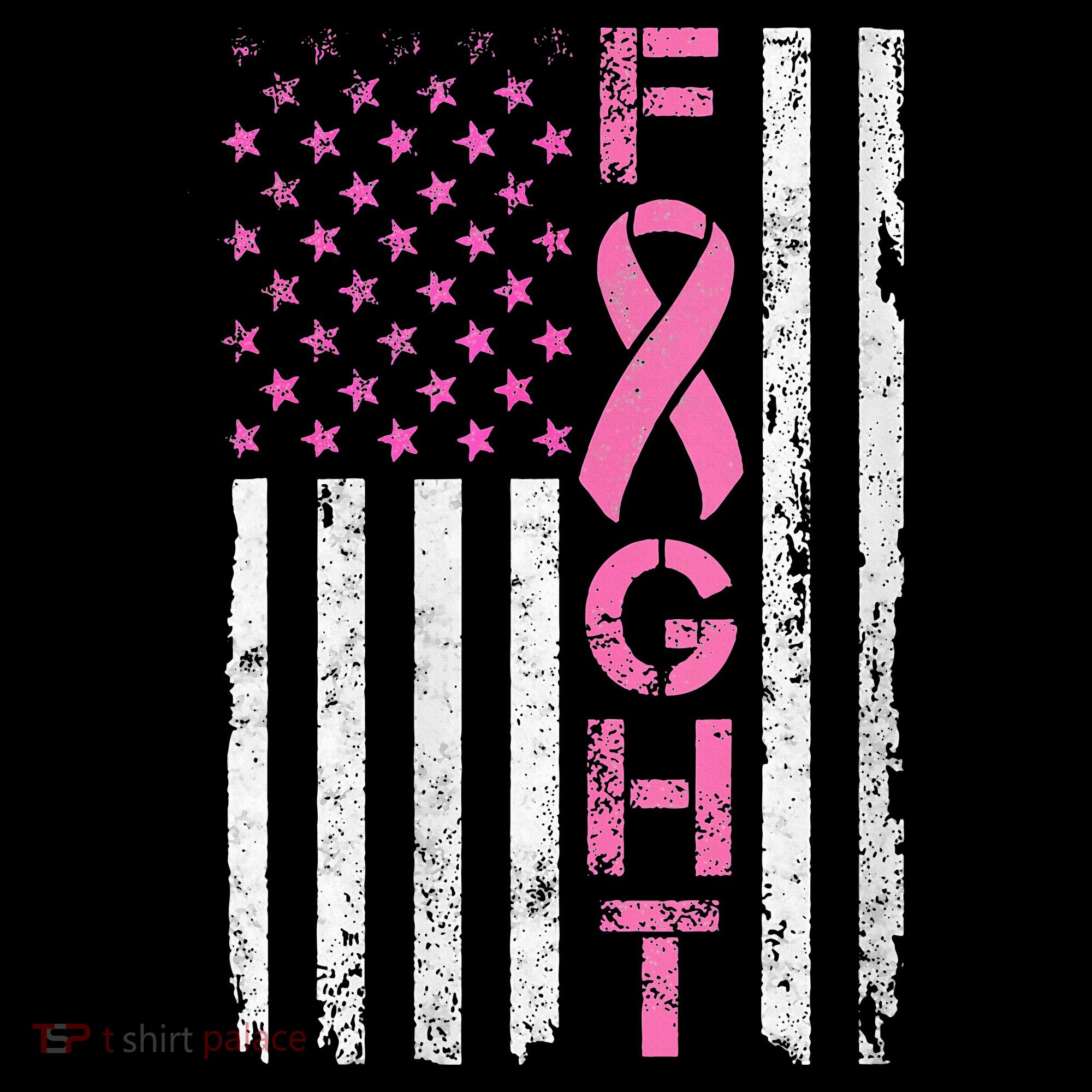 Breast Cancer Awareness American Flag Distressed Baby Bodysuit