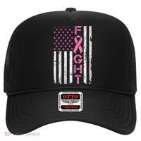 Breast Cancer Awareness American Flag Distressed Hat thumb 0