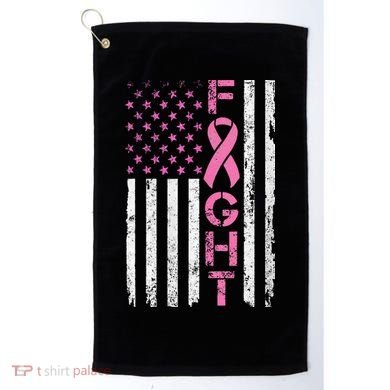 Breast Cancer Awareness American Flag Distressed Golf Towel