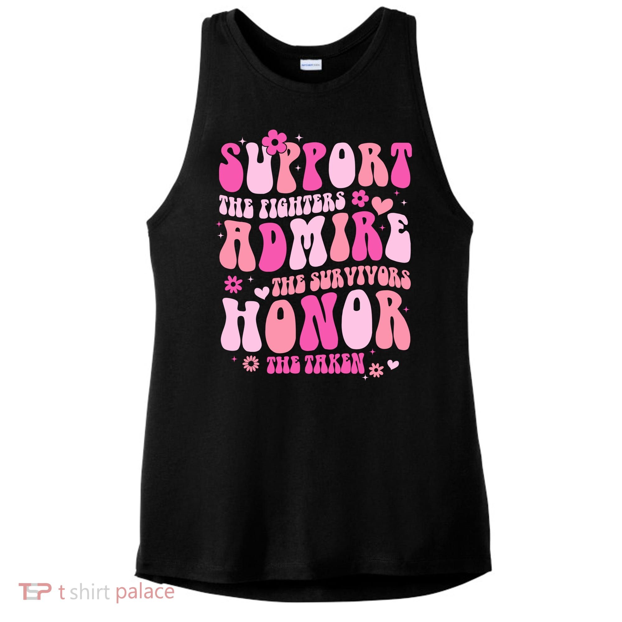 Breast Cancer Awareness Support Admire Honor Ladies PosiCharge Tri-Blend Wicking Tank