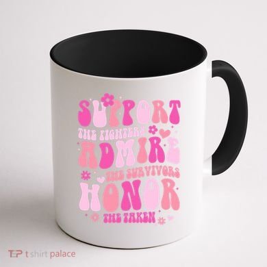 Breast Cancer Awareness Support Admire Honor Coffee Mug back