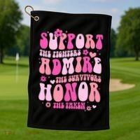 Breast Cancer Awareness Support Admire Honor Golf Towel thumb 1