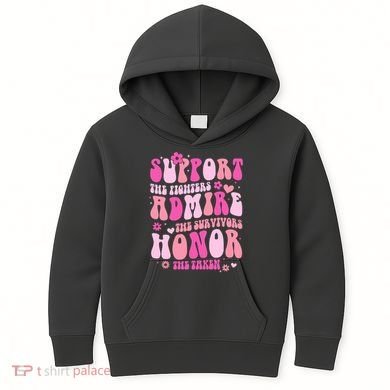 Breast Cancer Awareness Support Admire Honor Kids Hoodie
