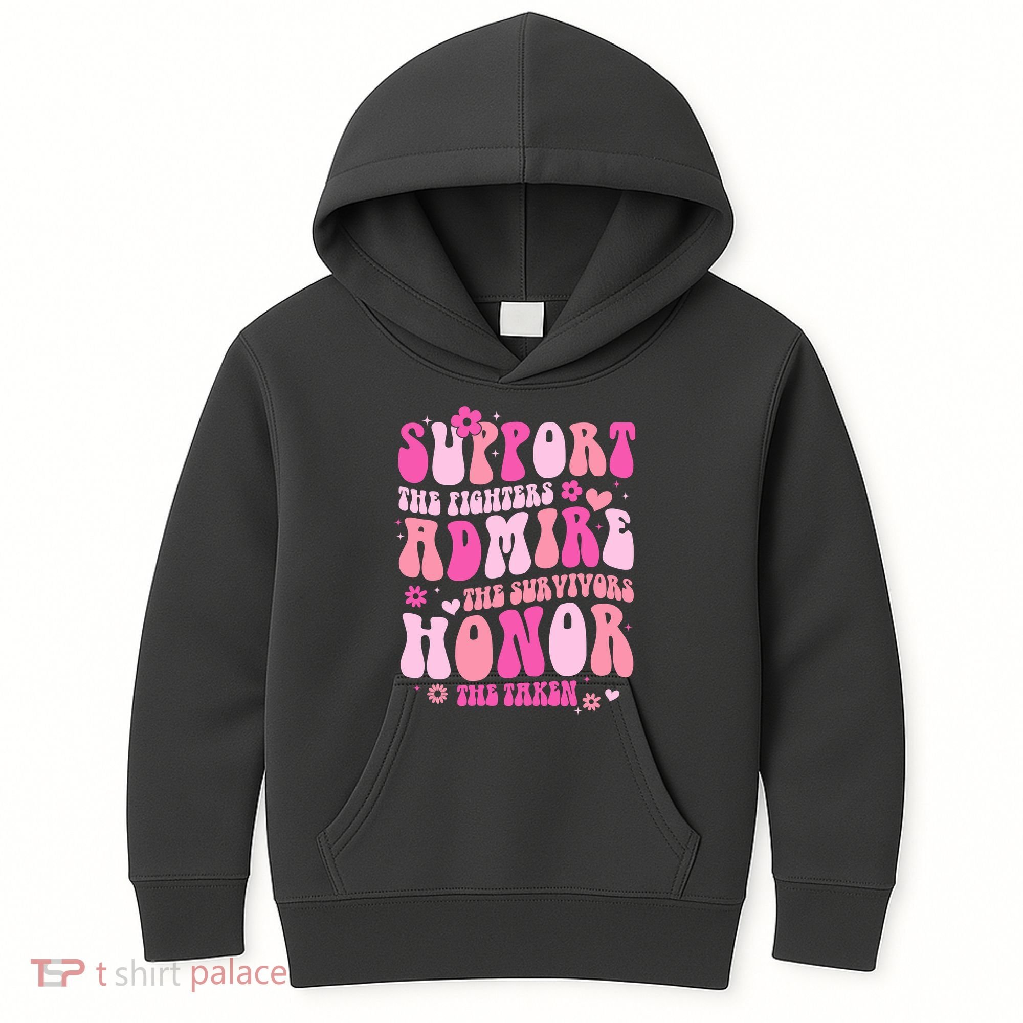 Breast Cancer Awareness Support Admire Honor Kids Hoodie