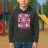 Breast Cancer Awareness Support Admire Honor Kids Hoodie thumb 2