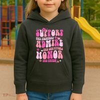 Breast Cancer Awareness Support Admire Honor Kids Hoodie thumb 3