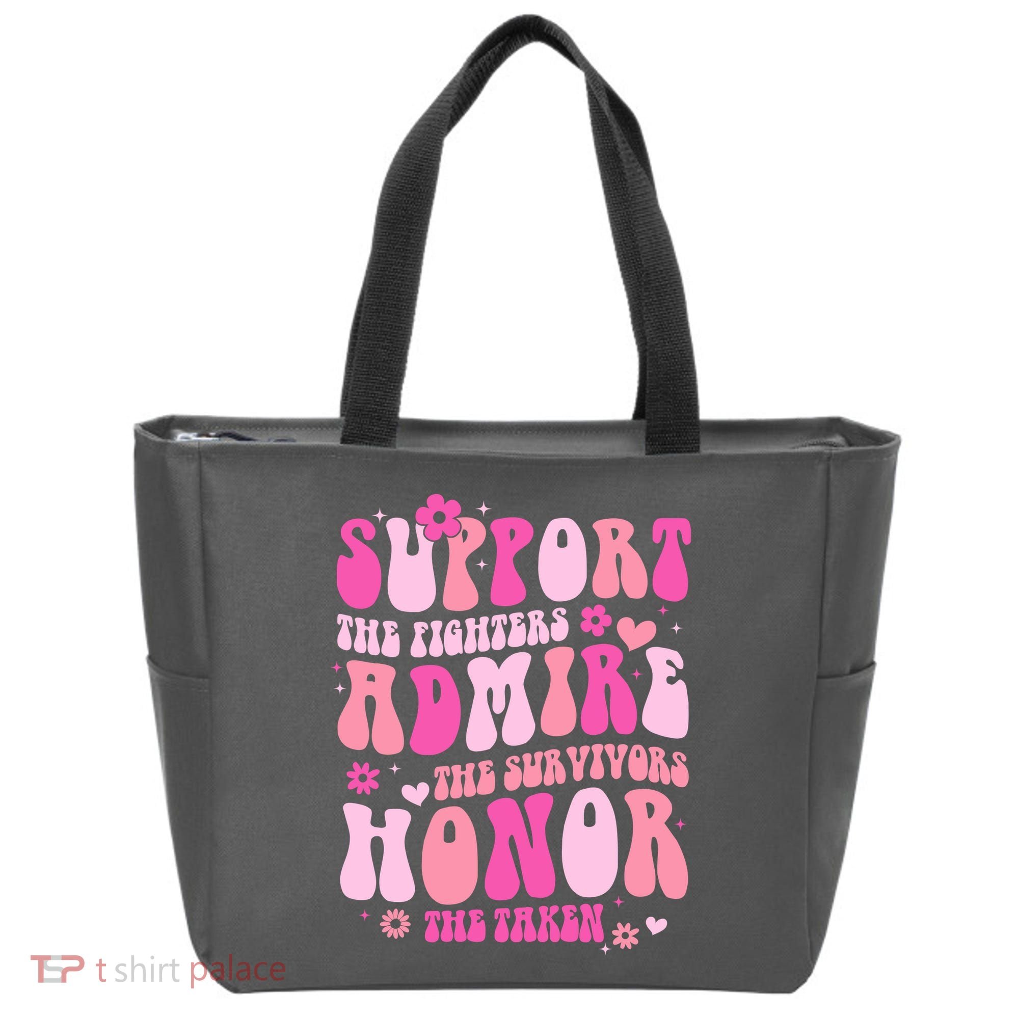Breast Cancer Awareness Support Admire Honor Tote Bag