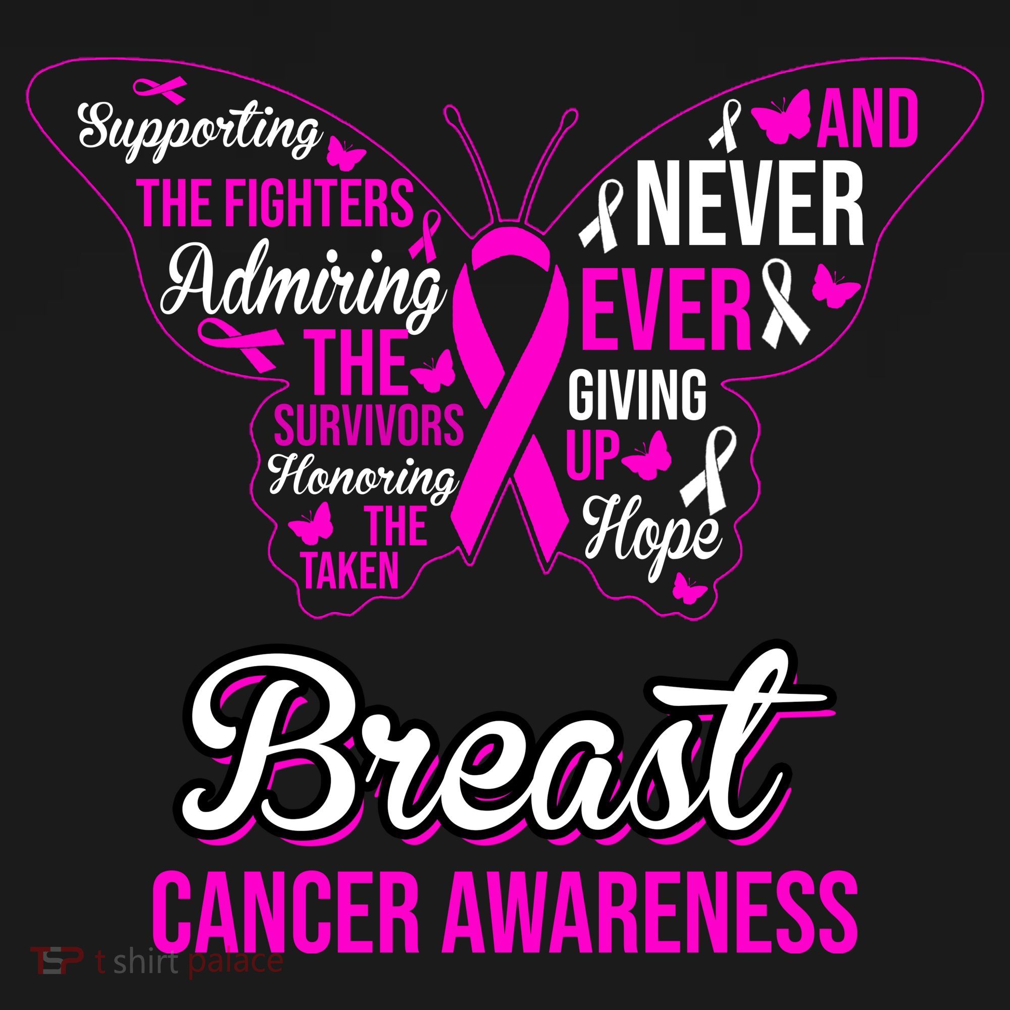 Breast Cancer Awareness Pink Butterfly Ribbon Quotes Long Sleeve Shirt