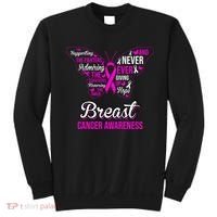 Breast Cancer Awareness Pink Butterfly Ribbon Quotes Sweatshirt thumb 0