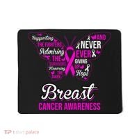 Breast Cancer Awareness Pink Butterfly Ribbon Quotes Mousepad thumb 0