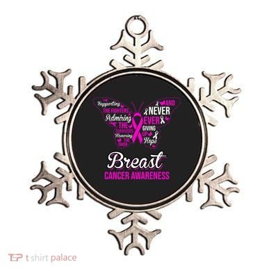 Breast Cancer Awareness Pink Butterfly Ribbon Quotes Ornament