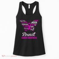 Breast Cancer Awareness Pink Butterfly Ribbon Quotes Women's Tank Top thumb 0