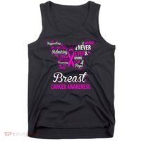Breast Cancer Awareness Pink Butterfly Ribbon Quotes Tank Top thumb 0