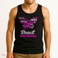 Breast Cancer Awareness Pink Butterfly Ribbon Quotes Tank Top thumb 3
