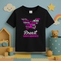 Breast Cancer Awareness Pink Butterfly Ribbon Quotes Toddler T-Shirt thumb 3