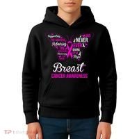Breast Cancer Awareness Pink Butterfly Ribbon Quotes Kids Hoodie thumb 4