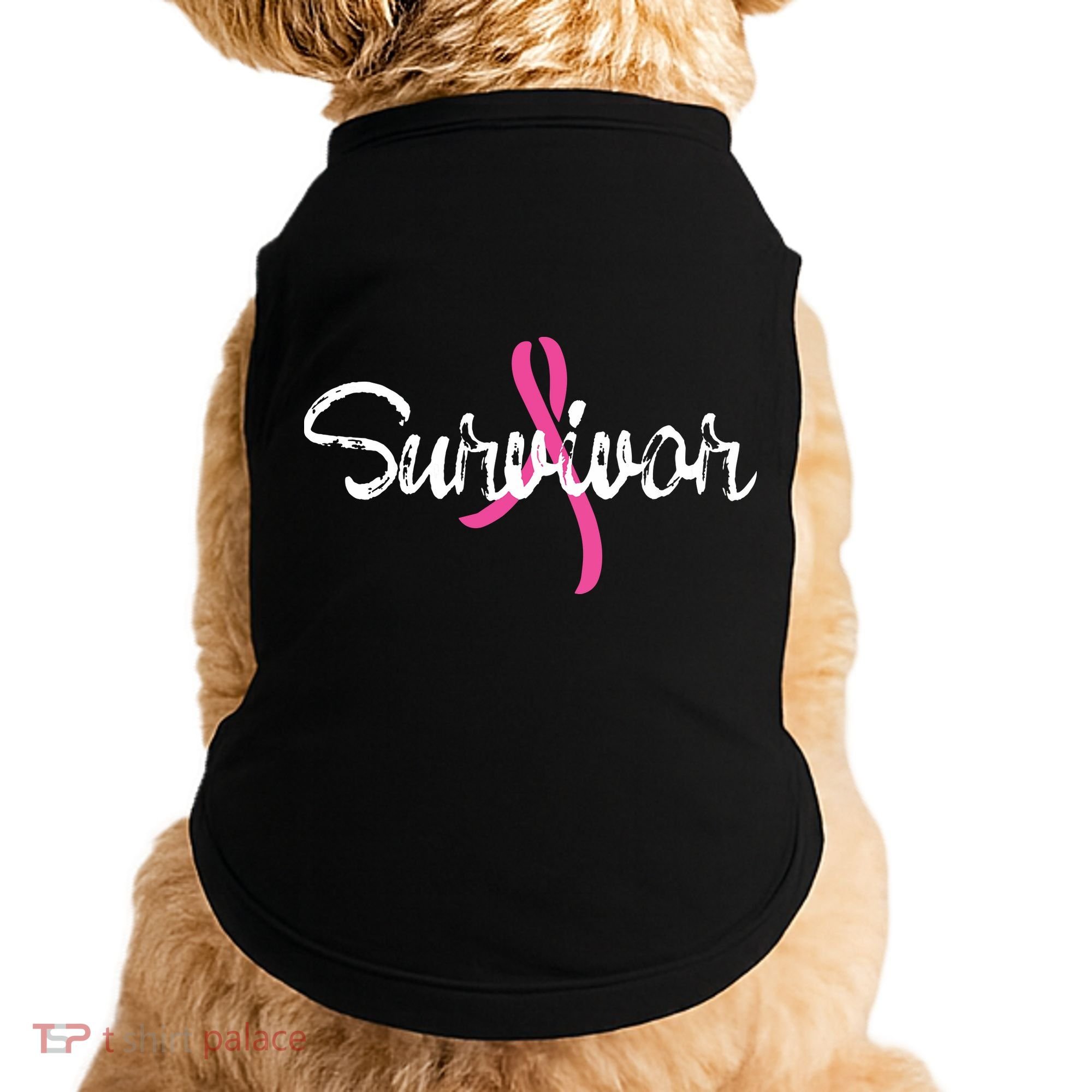 Breast Cancer Awareness Survivor Pink Ribbon Gift Doggie Tank
