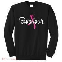 Breast Cancer Awareness Survivor Pink Ribbon Gift Sweatshirt thumb 0