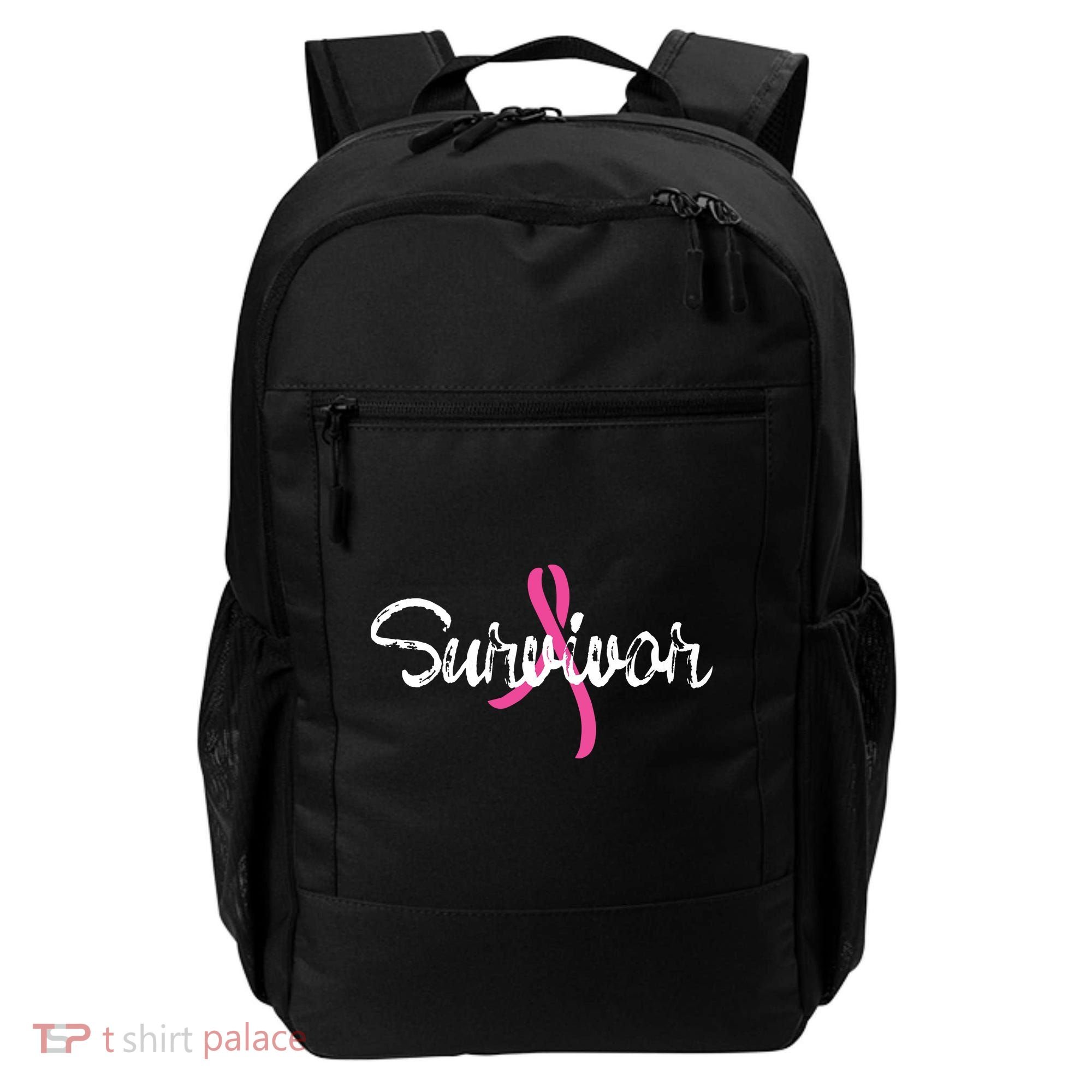 Breast Cancer Awareness Survivor Pink Ribbon Gift Backpack