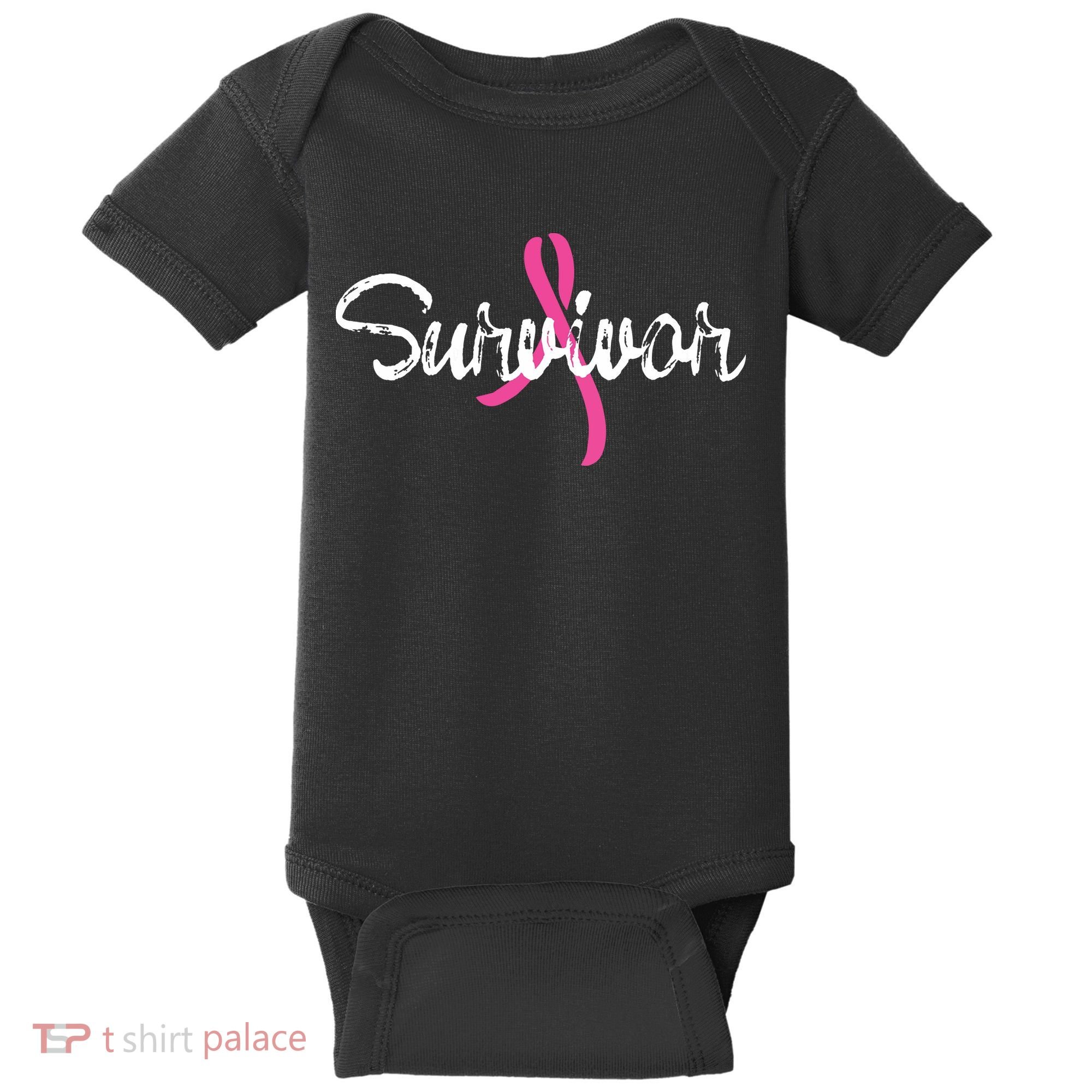 Breast Cancer Awareness Survivor Pink Ribbon Gift Baby Bodysuit