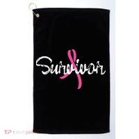 Breast Cancer Awareness Survivor Pink Ribbon Gift Golf Towel thumb 0