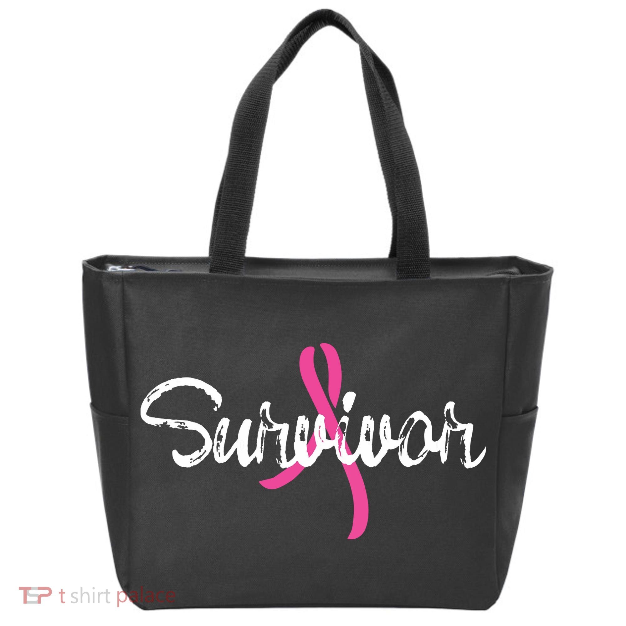 Breast Cancer Awareness Survivor Pink Ribbon Gift Tote Bag