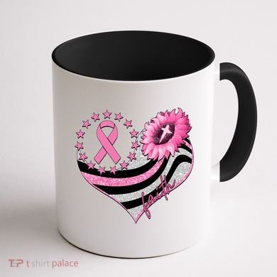 Breast Cancer Awareness Faith Coffee Mug back