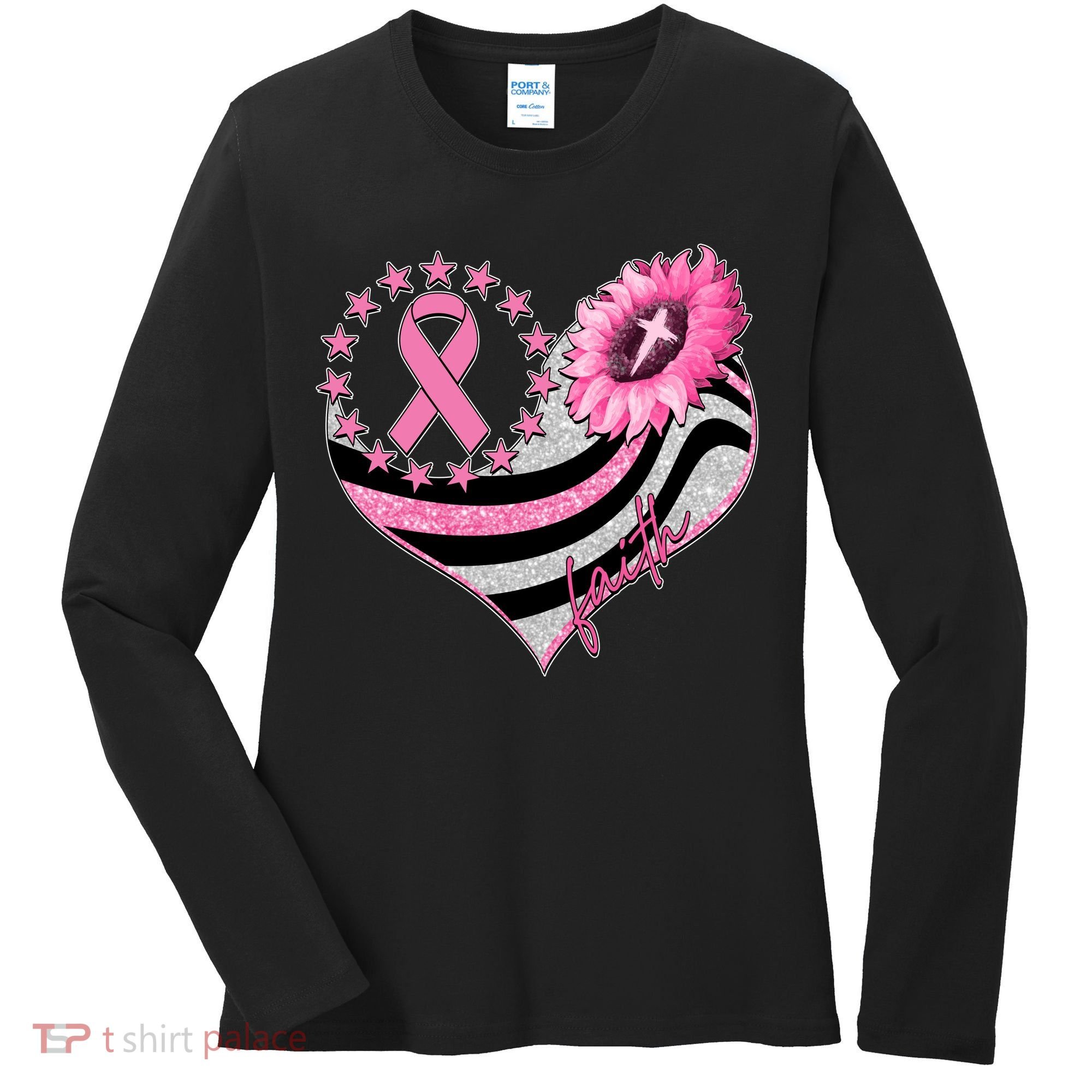 Breast Cancer Awareness Faith Women's Long Sleeve Shirt