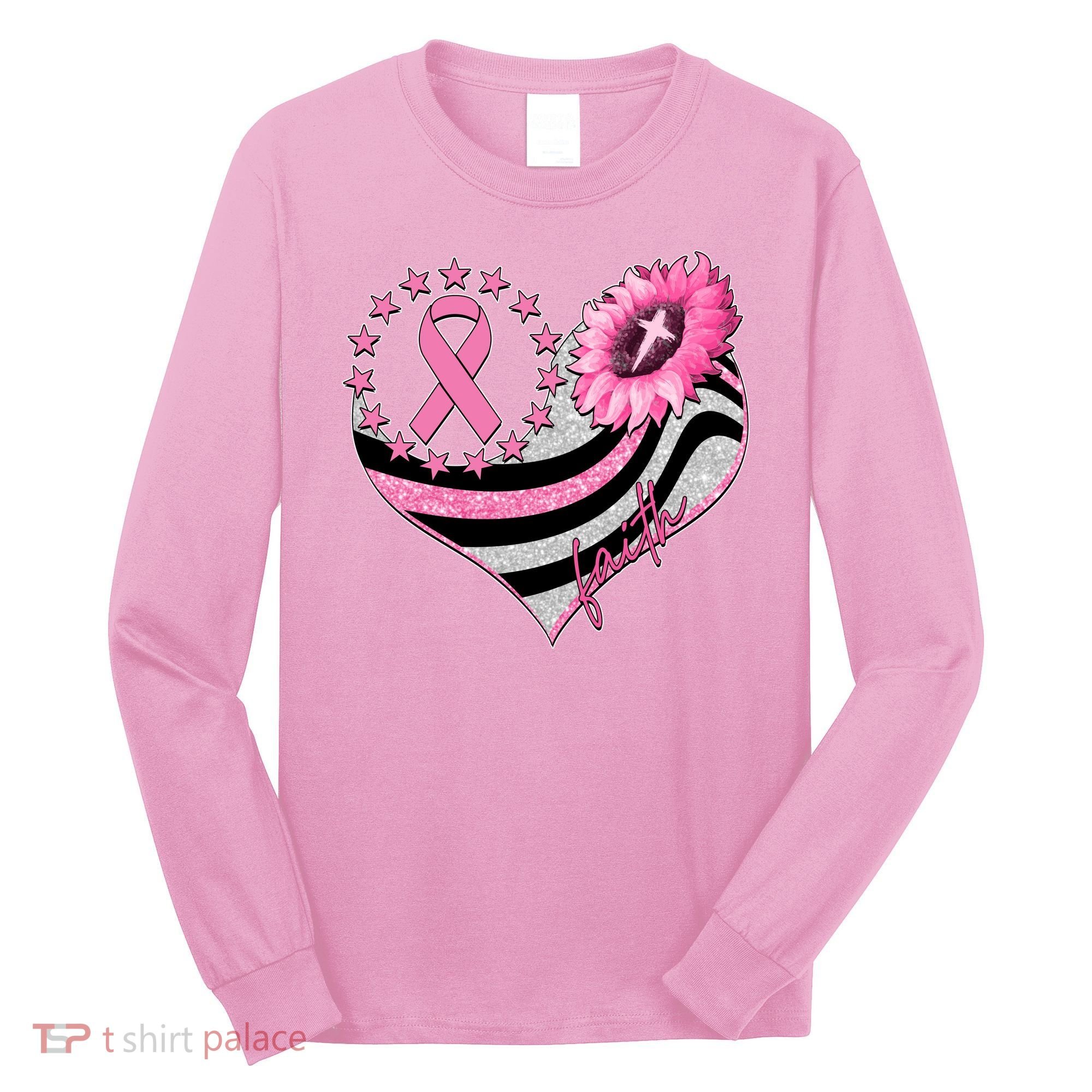 Breast Cancer Awareness Faith Long Sleeve Shirt