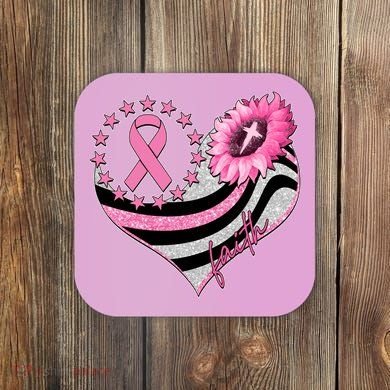Breast Cancer Awareness Faith Coaster