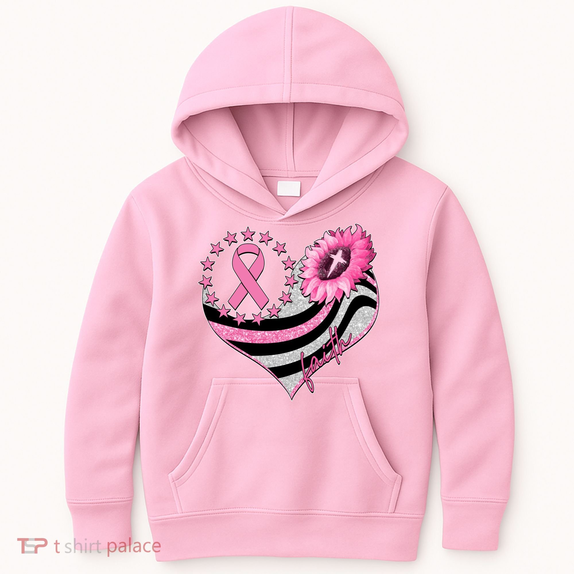 Breast Cancer Awareness Faith Kids Hoodie