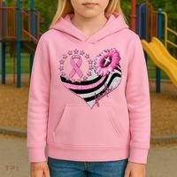 Breast Cancer Awareness Faith Kids Hoodie thumb 3