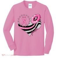 Breast Cancer Awareness Faith Kids Long Sleeve Shirt thumb 0