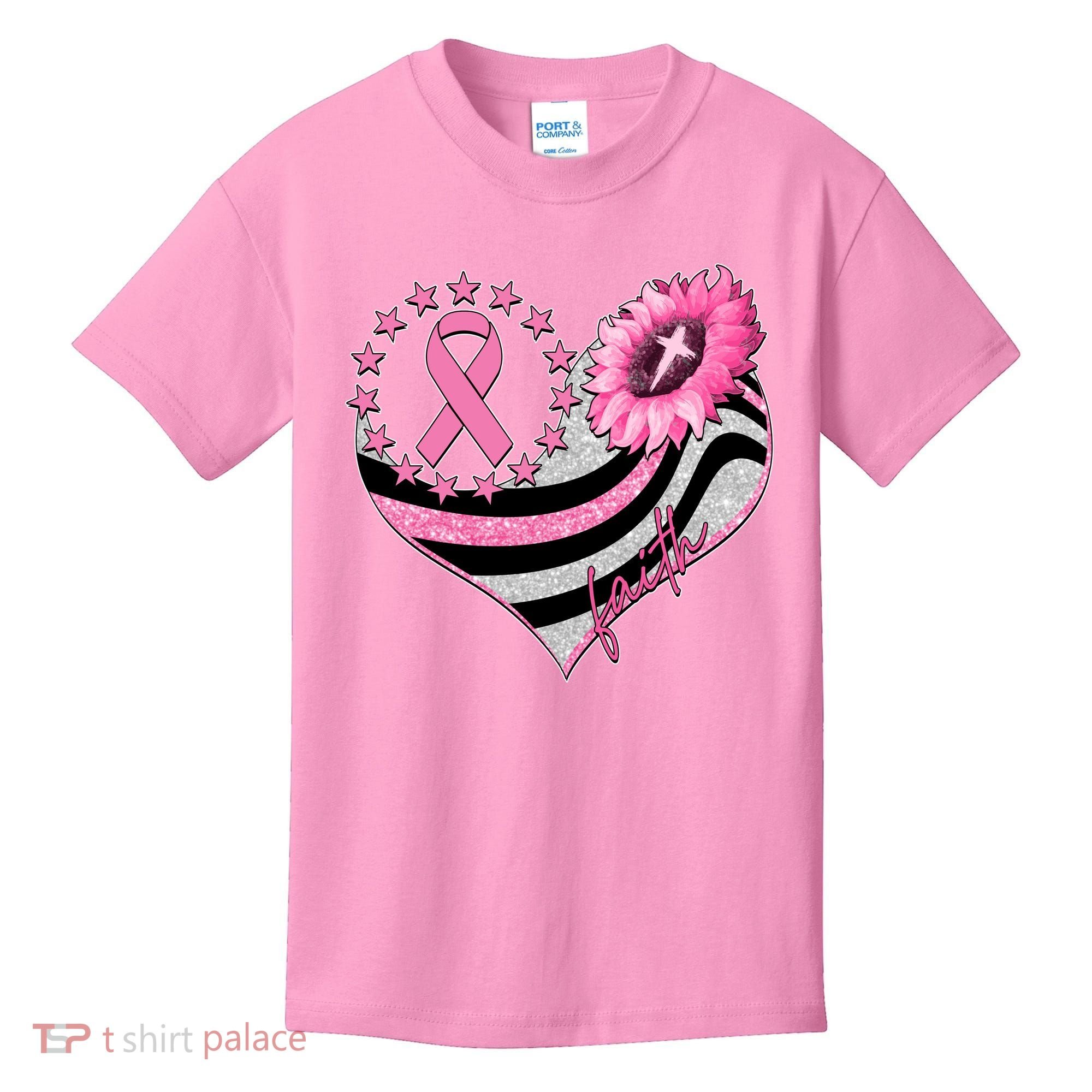 Breast Cancer Awareness Faith Kids T-Shirt