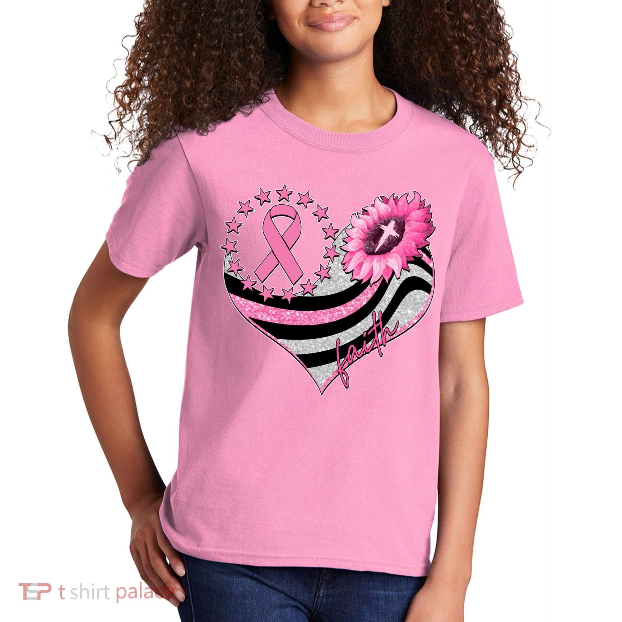 Breast Cancer Awareness Faith Kids T-Shirt