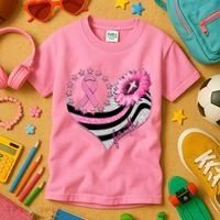 Breast Cancer Awareness Faith Kids T-Shirt thumb 3