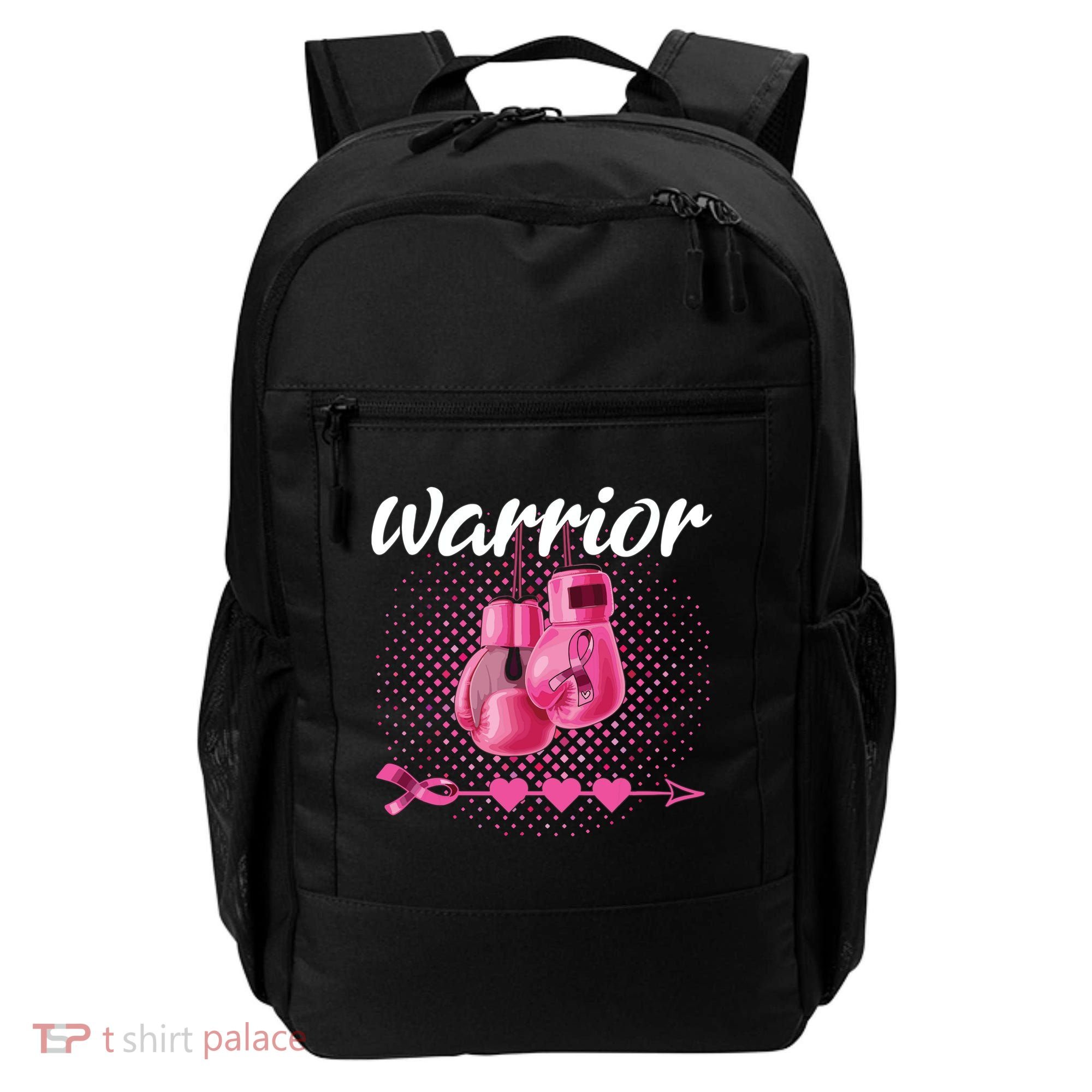 Breast Cancer Awareness Pink Boxing Gloves Warrior Backpack