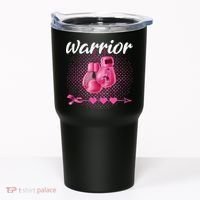 Breast Cancer Awareness Pink Boxing Gloves Warrior Tumbler thumb 0