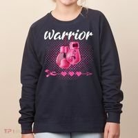 Breast Cancer Awareness Pink Boxing Gloves Warrior Women's Sweatshirt thumb 0