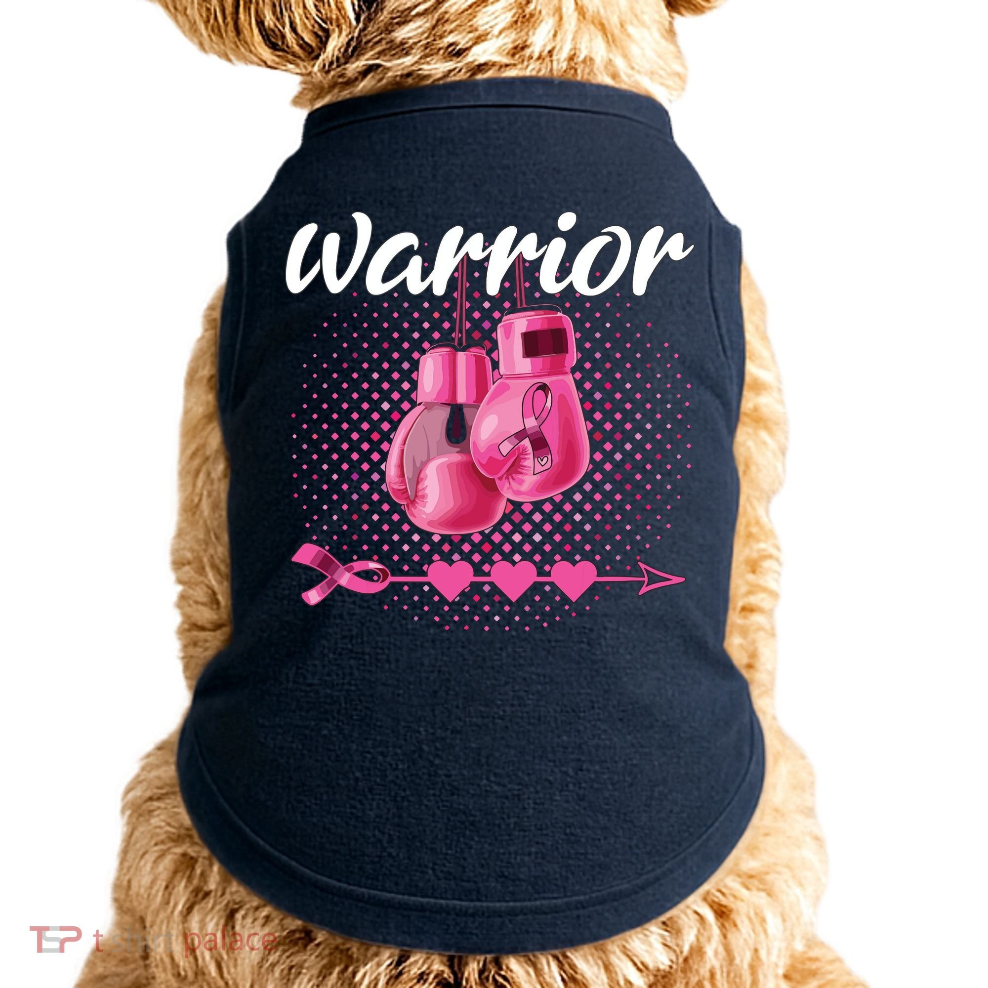 Breast Cancer Awareness Pink Boxing Gloves Warrior Doggie Tank