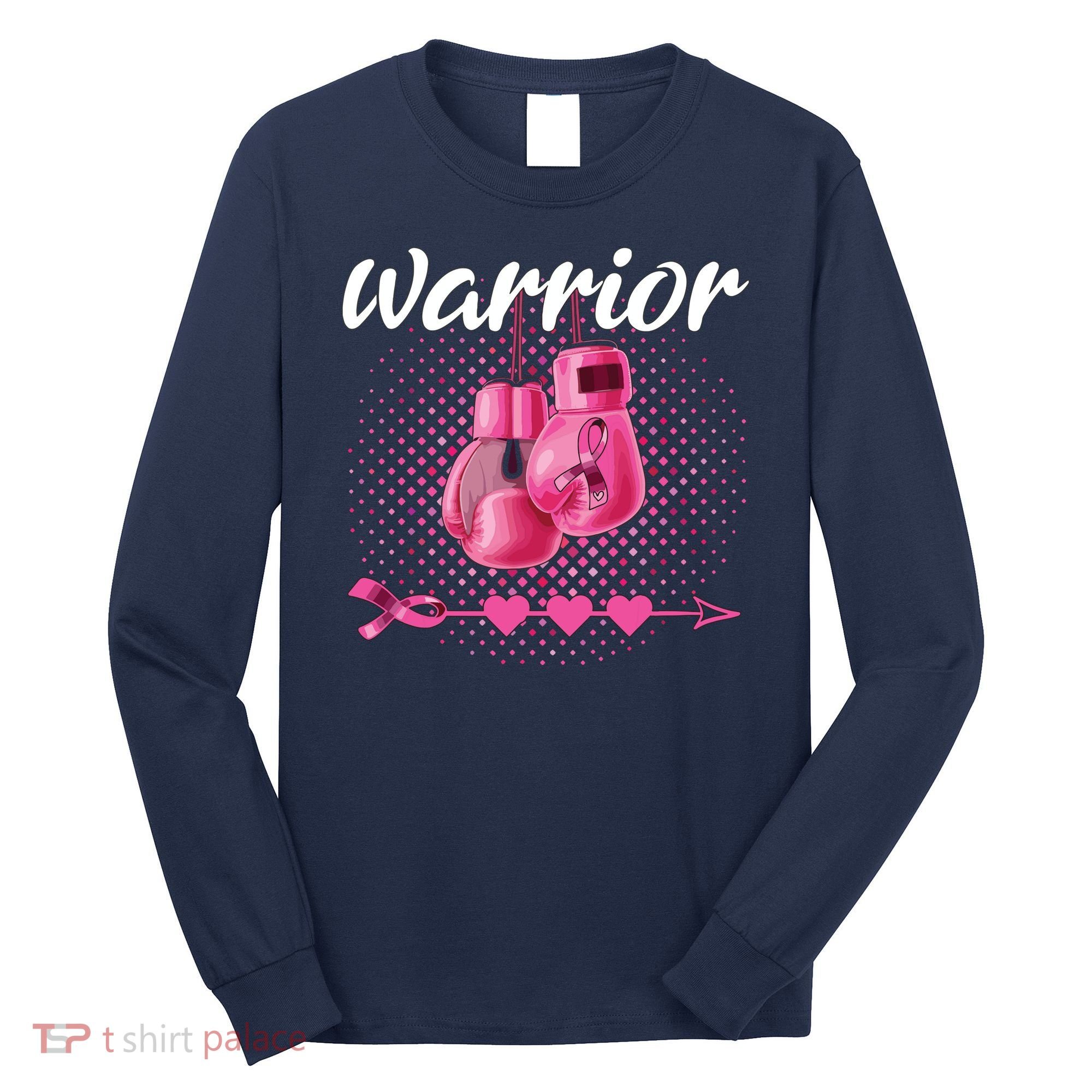 Breast Cancer Awareness Pink Boxing Gloves Warrior Long Sleeve Shirt