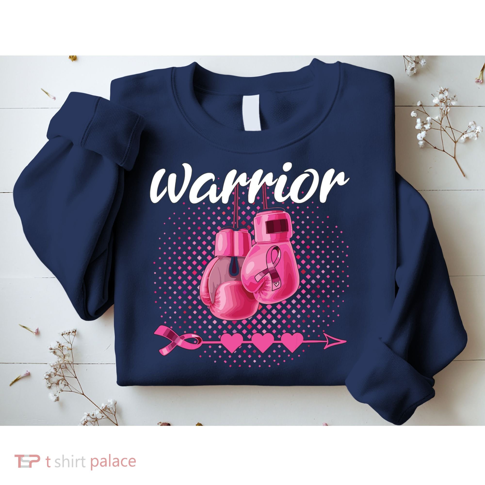 Breast Cancer Awareness Pink Boxing Gloves Warrior Sweatshirt