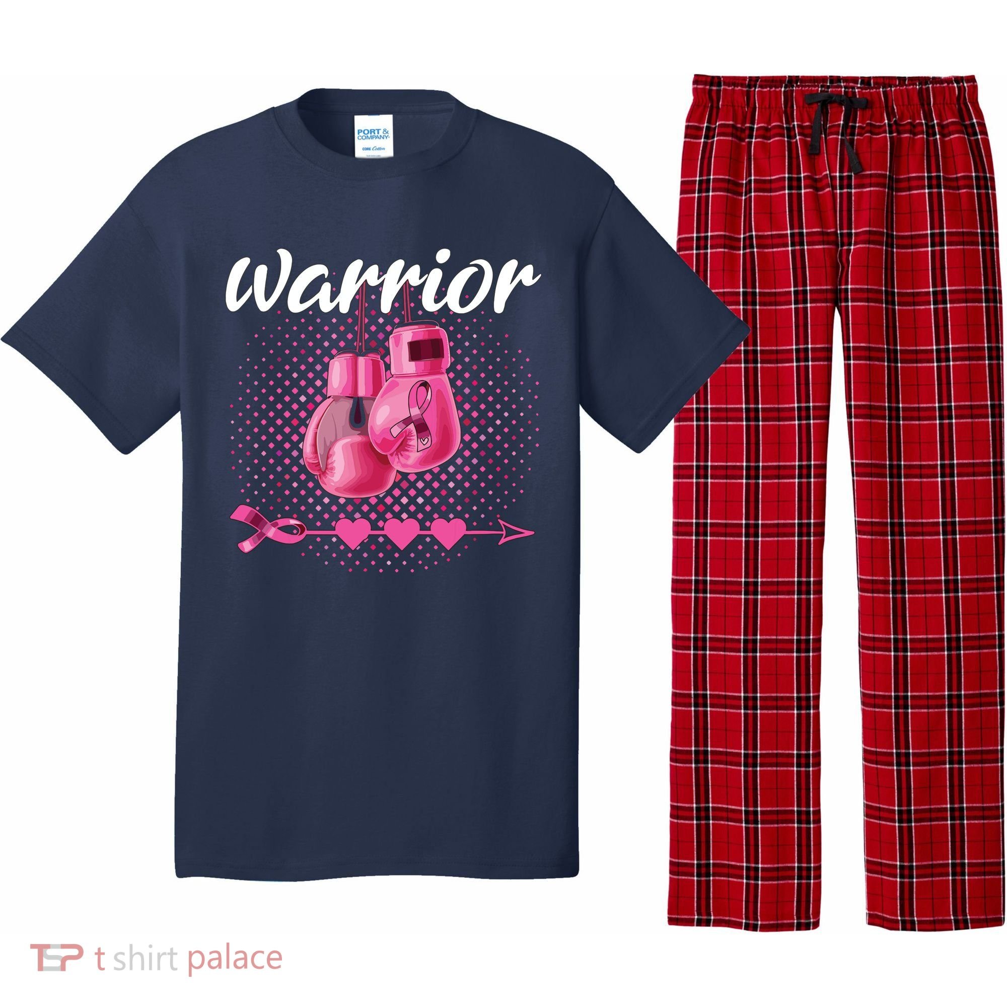 Breast Cancer Awareness Pink Boxing Gloves Warrior Pajama Set