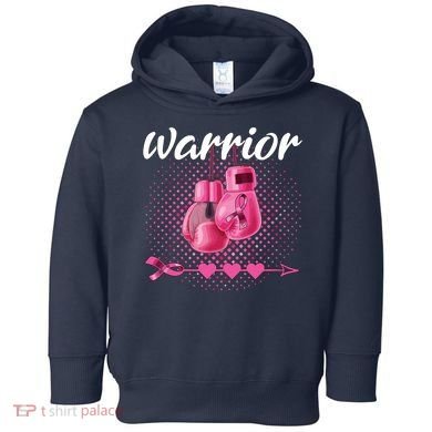 Breast Cancer Awareness Pink Boxing Gloves Warrior Toddler Hoodie