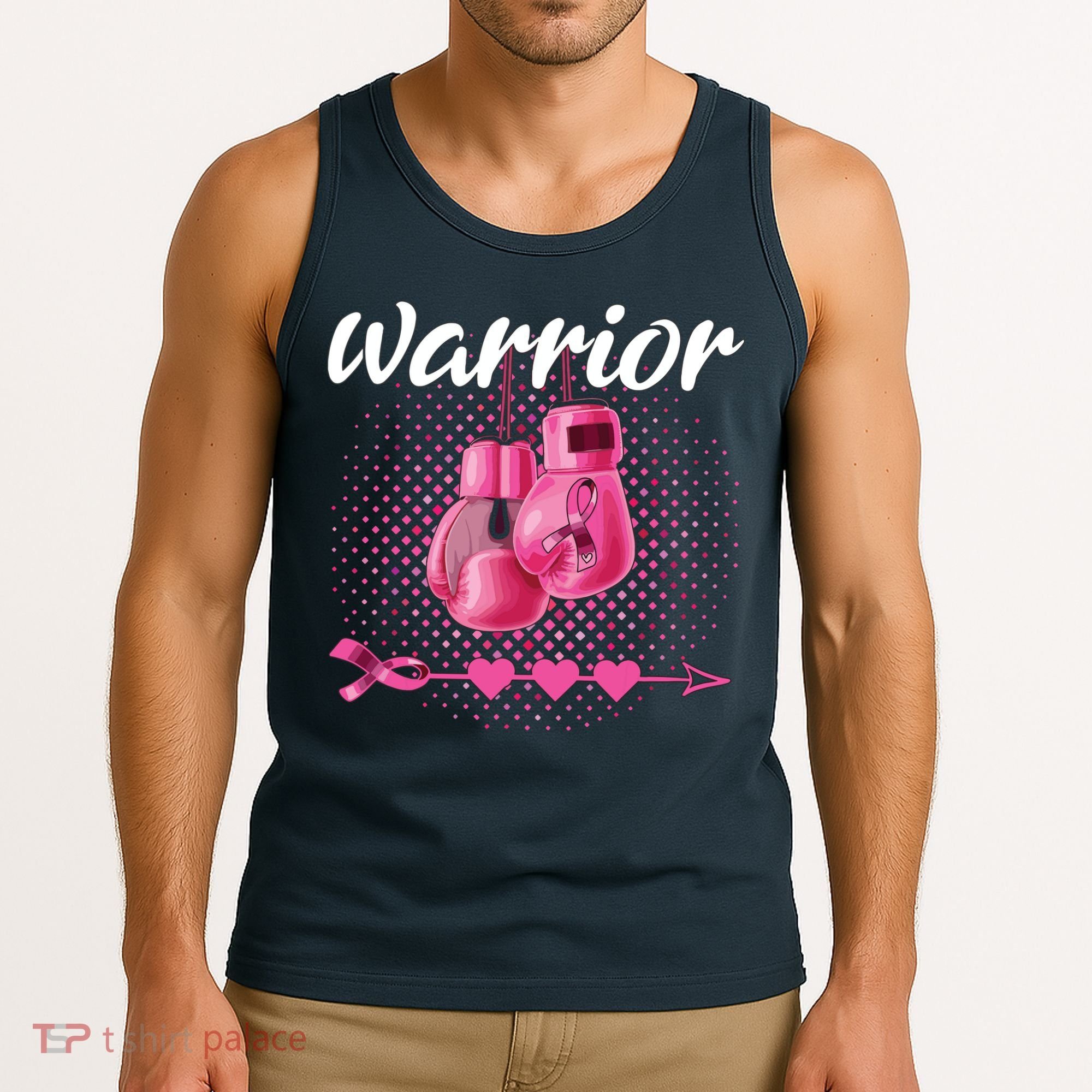 Breast Cancer Awareness Pink Boxing Gloves Warrior Tank Top