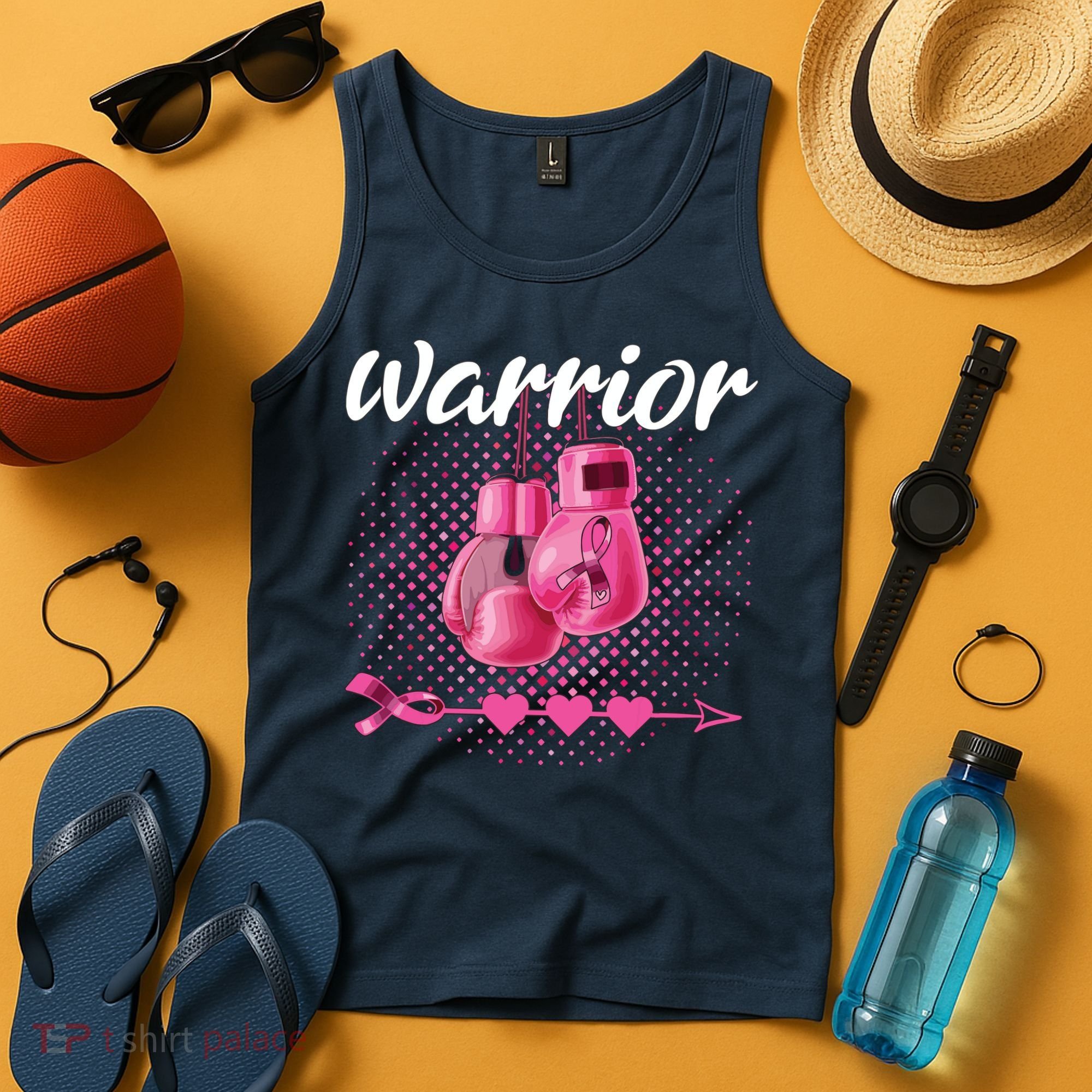 Breast Cancer Awareness Pink Boxing Gloves Warrior Tank Top