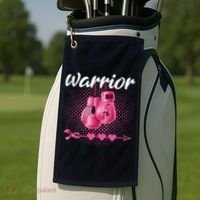 Breast Cancer Awareness Pink Boxing Gloves Warrior Golf Towel thumb 2